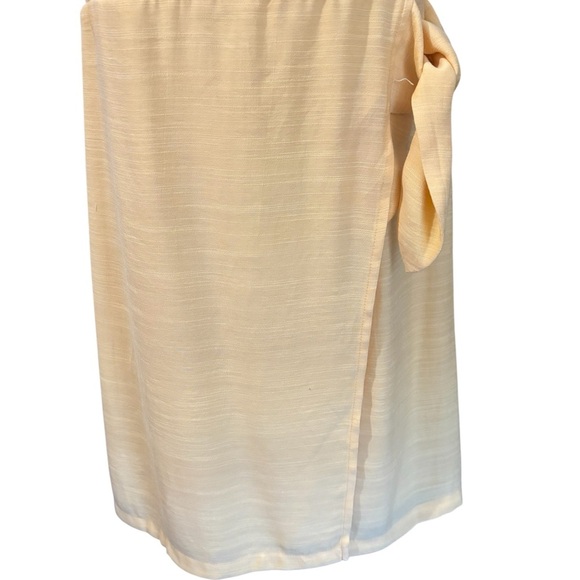 Nine West Side Tie Faux Wrap Sundress Yellow Women’s Large Adjustable Straps - Picture 6 of 11
